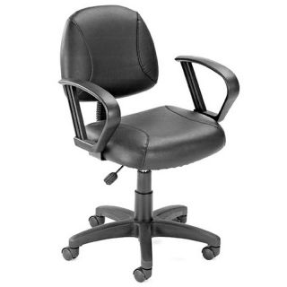 black leatherplus computer desk task office chair new