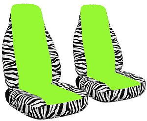 New Design Car Seat Covers Zebra White Lime Green Cool