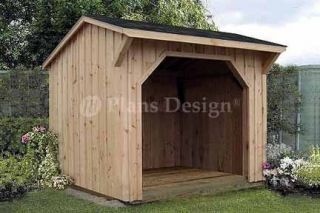 Firewood Storage Shed Plans Saltbox Roof 70808