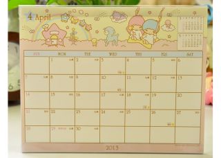2013 Little Twin Stars Desk Calendar Plan 19 x 15 cm / 7.5 x 5.9 w