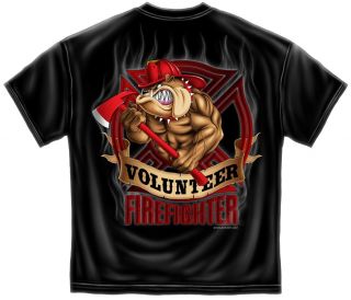 Volunteer Firefighter Bulldog Public Service Fireman T Shirt
