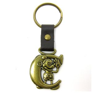 Disney Mickey Mouse Brass Key Ring Key Chain Letter C