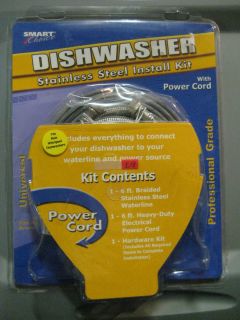 Smart Choice Dishwasher Stainless Steel Installation Kit 6 Power Cord