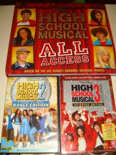 Lot of 2 Disney Channel Disney DVDs High School Musical 2 3 and Book