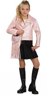  Girl's Pink Motorcycle Faux Leather Jacket Costume