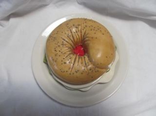 Ceramic Bagel Sandwich Deli Restaurant Display