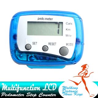  Multifunction LCD Pedometer Step Counter Walking Distance Three Keys