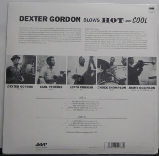 Dexter Gordon Blows Hot And Cool NEW LP 12 180g vinyl DMM feat. Carl