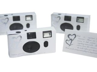  wholesale 20 silver heart wedding disposable cameras 27 exposure