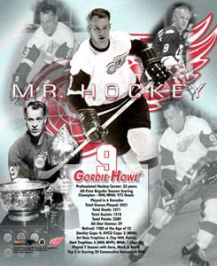 Gordie Howe Mr Hockey Detroit Red Wings Historic Collage Poster Print