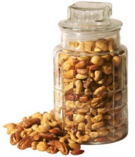 New Premium Gourmet Mixed Nuts in 36 oz Glass Gift Jar
