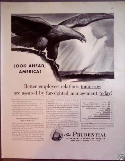 1942 Prudential Insurance Co of America Bald Eagle Ad