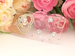 3D DIY Handmade Hello Kitty Bling Diamond Hard Case for Apple iPod