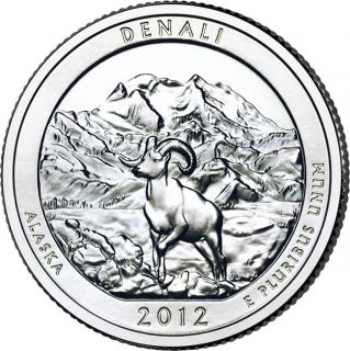 2012 Alaska Denali National Park Quarter D Roll UNC H T