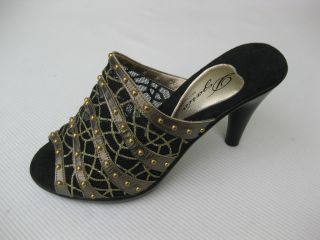 Dezario Womens Shoes New $150 Cougar Pewter Metallic Slide 9 M USA