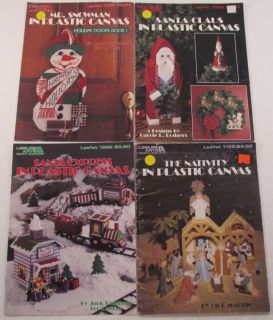Plastic Canvas Christmas Lot Nativity with Stable Wise Men Santa