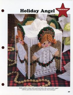 Christmas Holiday Angel Boutique Tissue Cover Plastic Canvas Pattern