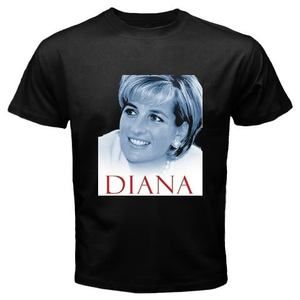 Hot New LADY DIANA PRINCESS OF WALES High Quality Black T shirt Size S