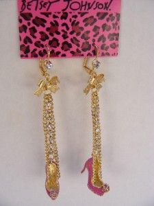 From Betsey Johnson, these sparkling, hot pink, crystal studded high