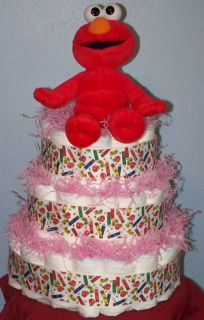 Sesame Street Diaper Cake Baby Shower Gift Girl