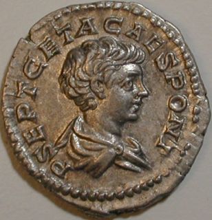 Geta as Caesar 199 202 AD AR Denarius