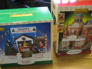 Lot of 2 LEMAX Village Christmas Collection Lighted Building NEW