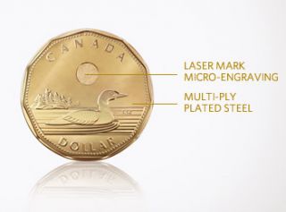   UNC Canada Loon Bird 1 One Dollar New Design loonie w Security Coin