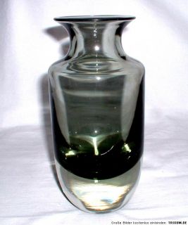 Schwere Studioglas Vase Überfang Gral Glas Mundgeblasen