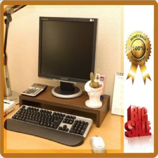 Sleek Design Desk Organizer LCD LED Wood Monitor Stand Office Home