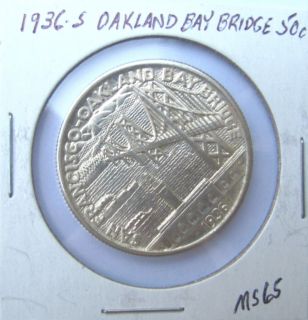 1936 s Early Commemorative Oakland Bay Bridge Half Dollar