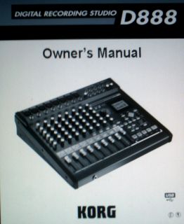 Korg D888 Digital Recording Studio Owners Manual Book Bound Eng Block