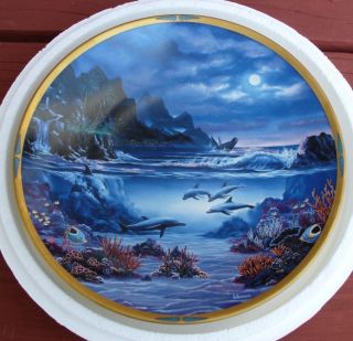 1994 LENOX DOLPHIN AFTER HOURS SEA OF DREAMS PLATE MINT OCEAN