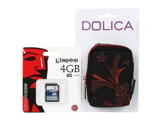 Dolica Black Camera Case 4GB Kingston SDHC Card Kit New