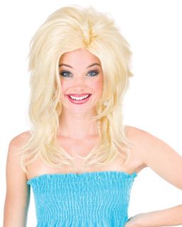 Dolly Parton Style Teased Midwest Momma White Trash Blonde Costume Big