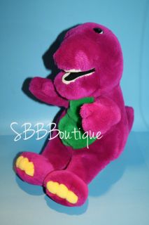   1992 Plush Barney the Dinosaur Hand Puppet Purple Dino Lyons Stuffed