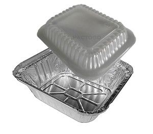  Foil Pans with Clear Dome Lids Disposable Aluminum Containers