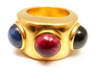 RARE BEAUTY DOMINIQUE AURIENTIS 22K YELLOW GOLD GREEN PINK BLUE