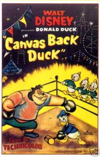 Donald Duck Poster Canvas Back Duck Boxing