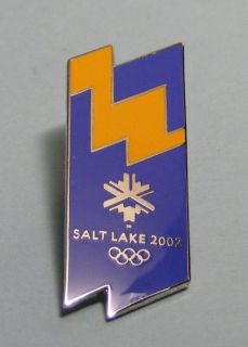  winter olympic blue yellow logo pin lapel pin badge usa slc winter