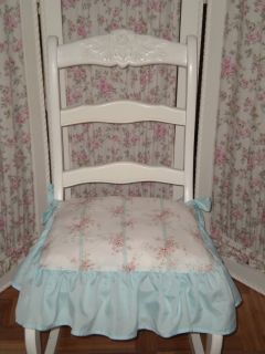 Shabby Chic Ruffled Dining Chair Seat Cushions Simply STUNNING