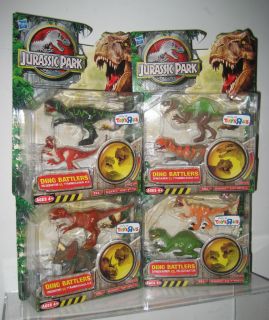  Battlers Spinosaurus vs T Rex Raptor Dinosaur Figure Set of 4