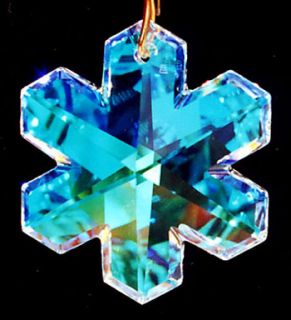 35mm Swarovski 8811 Austrian Crystal AB Snowflake Retired Prism Signed