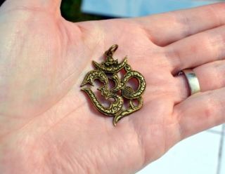  Hindu Nepal Hinduism India Brass Necklace Pendant Amulet C 78
