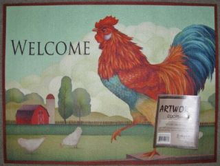 New Rooster Mat Door Carpet Rug Barnyard Farm Chicken