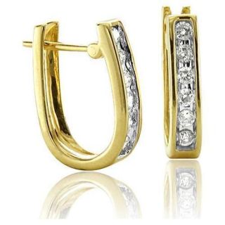  Cut I1/G .30Ctw Diamond Jewelry 14Kt Yellow Gold Hoops Huggie Earrings