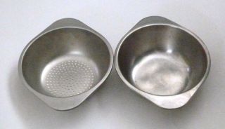 Vintage stainless steel double boiler and steamer inserts  fit Revere