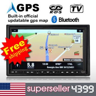 Double DIN 7LCD Car DVD Player Stereo GPS Official Map