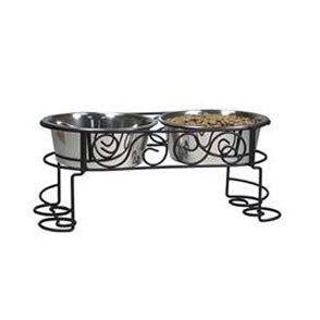 Raised Double Dog Diner with Stainless Steel Bowls New
