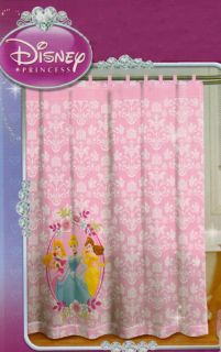 Disney Princess Pink Fabric Shower Curtain Tab Top No Hooks Needed
