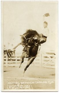  Cowboy Smokey Branch on Glass Eye 1923 Doubleday RPPC Postcard